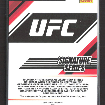 2022 Panini Donruss Signature Series Julianna Peña #SS-JPN Green Auto