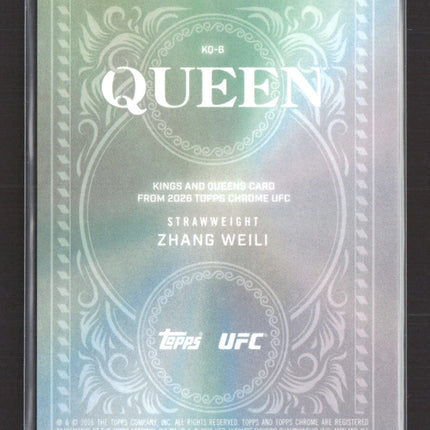2026 Topps Chrome UFC Kings and Queens Zhang Weili #KQ-6