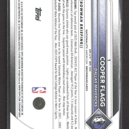 2025 Topps Bowman Cooper Flagg #1 RC