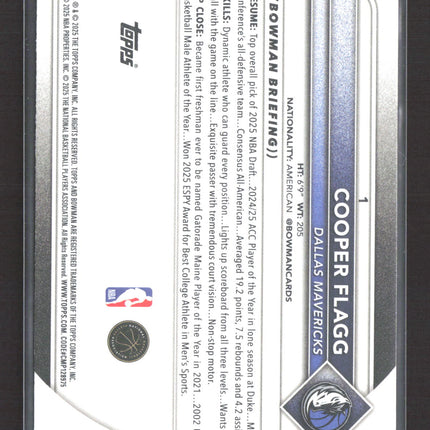 2025 Bowman Cooper Flagg #1 RC