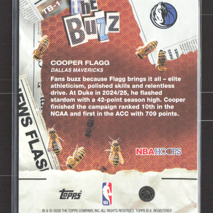 2026 Topps NBA Hoops The Buzz Cooper Flagg #TB-1 RC