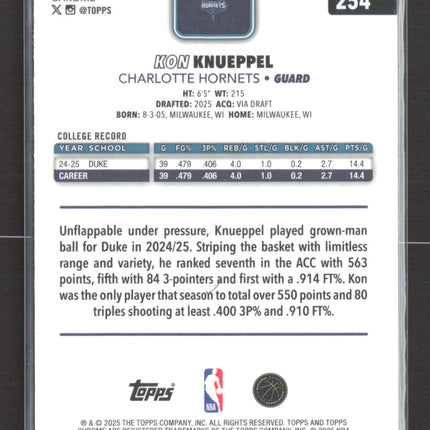 2025 Topps Chrome Kon Knueppel #254