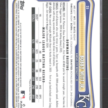 2026 Topps Bowman Bobby Witt Jr. #25 Purple 019/250