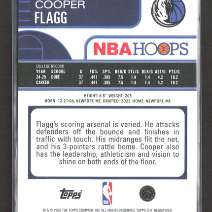 2026 Topps NBA Hoops Cooper Flagg #35 Teal RC 184/299