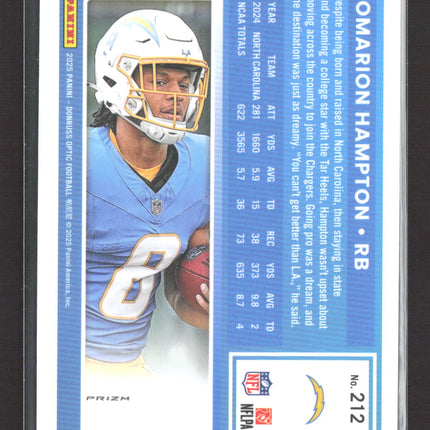 2025 Panini Donruss Optic Prizm Omarion Hampton #212 100 Emoji