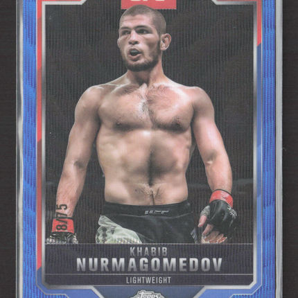 2025 Topps Chrome UFC Khabib Nurmagomedov #36 Blue Wave Refractor 8/75