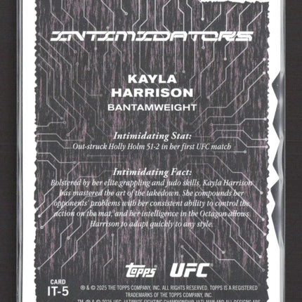 2025 Topps Finest UFC Intimidators Kayla Harrison #IT-5 Gold Refractor 36/75