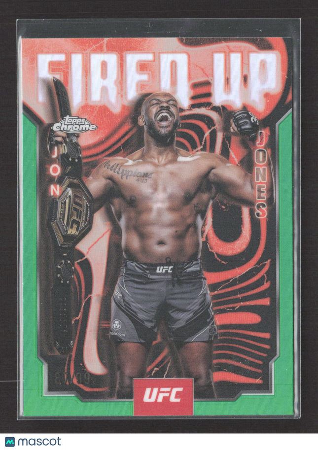 2025 Topps Chrome UFC Fired Up Jon Jones #FUP-17 Green 80/99
