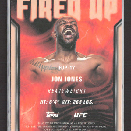 2025 Topps Chrome UFC Fired Up Jon Jones #FUP-17 Green 80/99