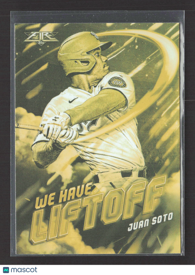2021 Topps Fire We Have Liftoff Juan Soto #WHL-19 Gold