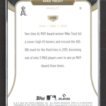 2025 Topps 3 TIme Most Valuable Player Mike Trout #9