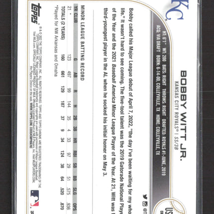 2022 Topps Chrome Bobby Witt Jr. #USC35 RC