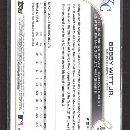 2022 Topps Chrome Bobby Witt Jr. #USC35 Purple RC