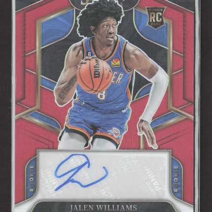 2023 Panini Select Prizm Jalen Williams #RS-JWL RC 65/99 Auto