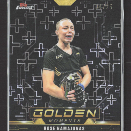 2025 Topps Finest UFC Golden Moments Rose Namajunas #GM-10 Black 04/25