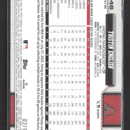 2026 Topps Series One Tristin English #346 Black Sand Glitter /10 RC