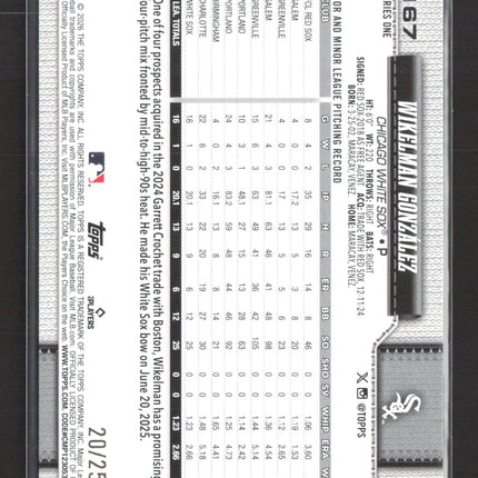 2026 Topps Series One Wikelman González #167 AZ Pattern RC /25