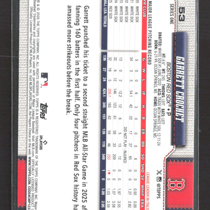 2025 Topps Series 1 Garrett Crochet #53 Team Border