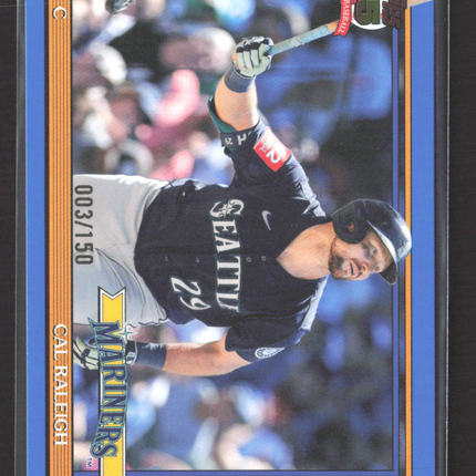 2026 Topps Series 1 Cal Raleigh #T91-88 Blue Border 003/150