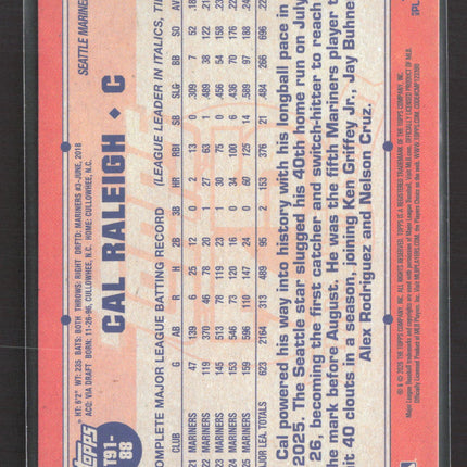 2026 Topps Series 1 Cal Raleigh #T91-88 Blue Border 003/150