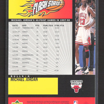 1998 Upper Deck UD Choice Flash Stats Michael Jordan #185
