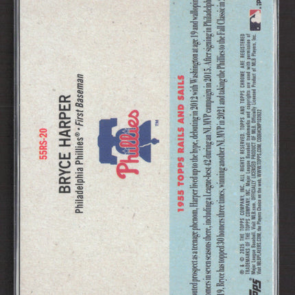 2025 Topps Chrome 1955 Topps Rails and Sails Bryce Harper #55RS-20