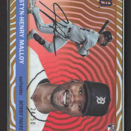 2025 Topps Chrome Platinum Justyn-Henry Malloy #328 Gold RC /50