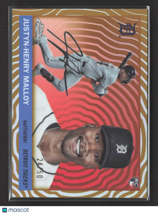 2025 Topps Chrome Platinum Justyn-Henry Malloy #328 Gold RC /50