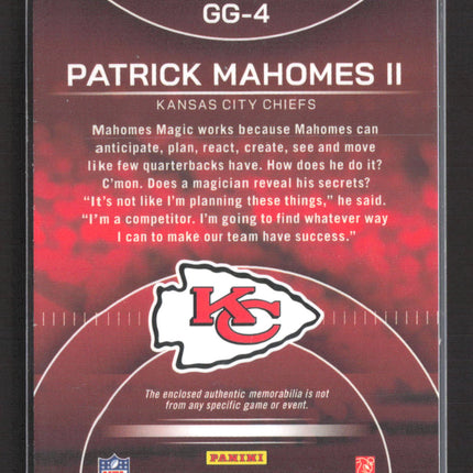 2025 Panini Icon Collection Patrick Mahomes II #GG-4 Game Gear Patch