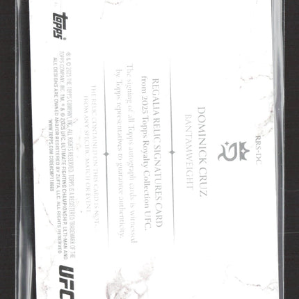 2025 Topps Royalty UFC Dominick Cruz #RRS-DC 98/99 Dual Relic Auto