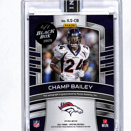 2025 Spectra Illustrious Legends Champ Bailey Black Box Gold Vinyl Auto 1/1