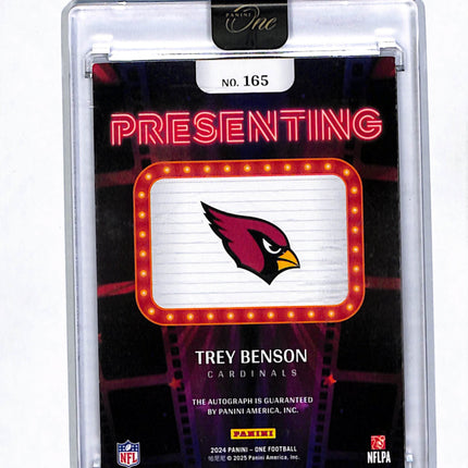 2025 Panini One Football Presenting Trey Benson #165 Auto /49