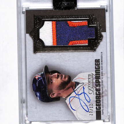 2019 Topps Dynasty George Springer #DAP-GSP8 07/10 Patch Auto /10