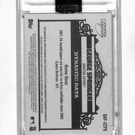 2019 Topps Dynasty George Springer #DAP-GSP8 07/10 Patch Auto /10