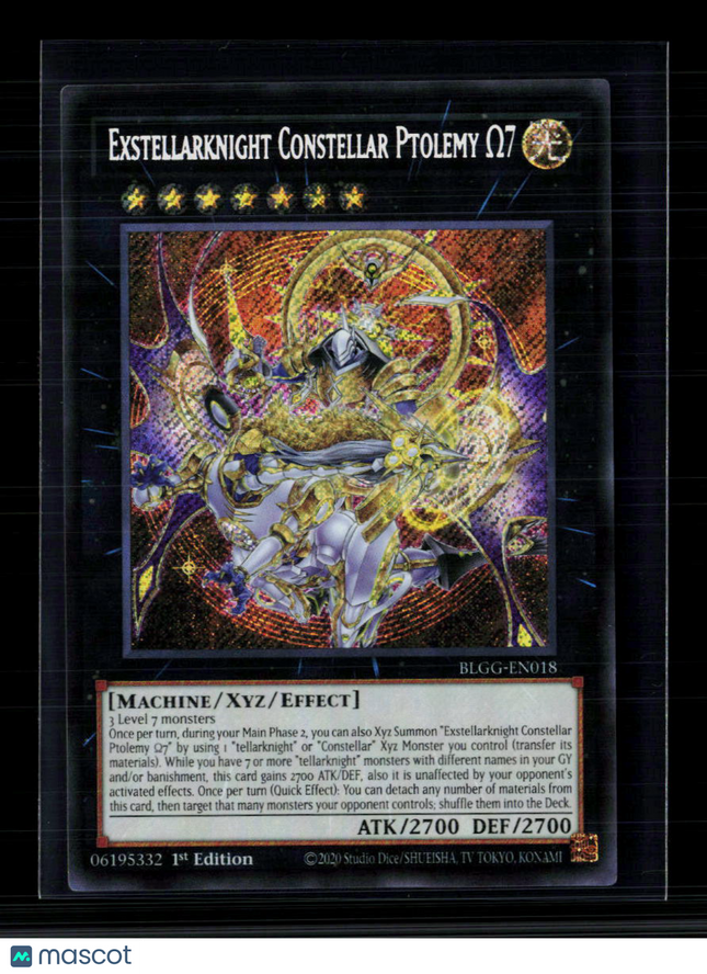 Yu-Gi-Oh! Exstellarknight Constellar Ptolemy Omega 7 SR BLGG-EN018 1st Edition