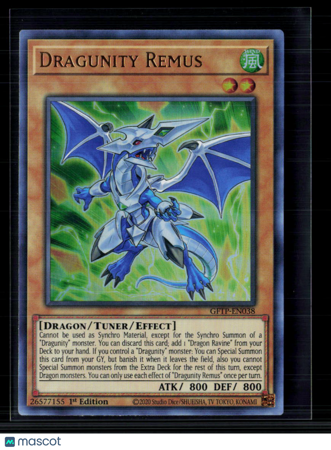 Yu-Gi-Oh! Dragunity Remus Ghosts From the Past Ultra Rare GFTP-EN038 1st Edition