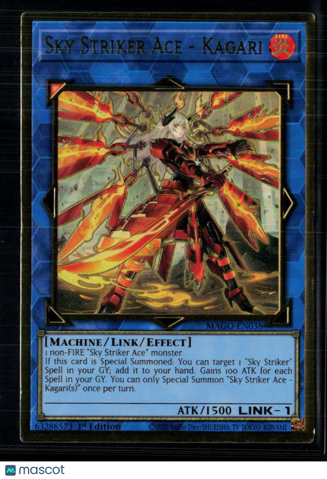 Yu-Gi-Oh! Sky Striker Ace - Kagari (Alternate Art) Gold Rare MAGO-EN038 1st Ed