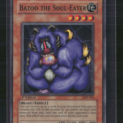 Yu-Gi-Oh! Bazoo the Soul-Eater Labyrinth of Nightmare SR LON-064 1st Edition