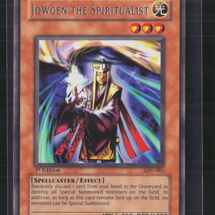 Yu-Gi-Oh! Jowgen the Spiritualist Labyrinth of Nightmare LON-061 1st Edition