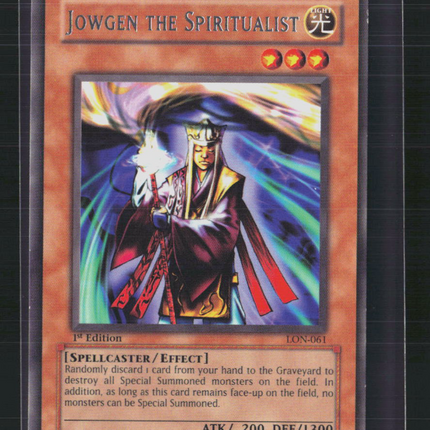 Yu-Gi-Oh! Jowgen the Spiritualist Labyrinth of Nightmare LON-061 1st Edition