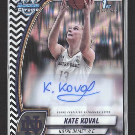 2025 Bowman University Chrome Kate Koval #42 Black White Stealth 1st Auto /48