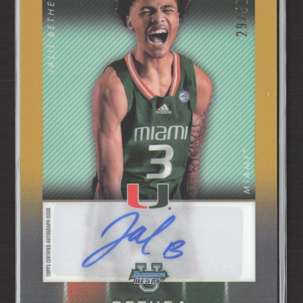 2025 Bowman University Best Jalil Bethea #ISO-JB Gold Refractor  29/50 Auto