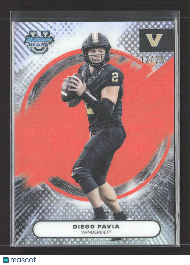 2025 Topps Bowman Best University Diego Pavia #98 Orange /25