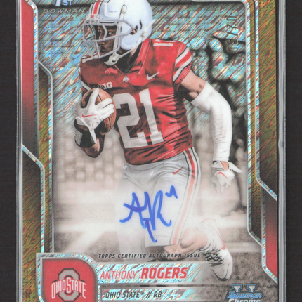 2025 Bowman University Chrome Anthony Rogers #BCA-AR Gold Shimmer /50 1st Auto