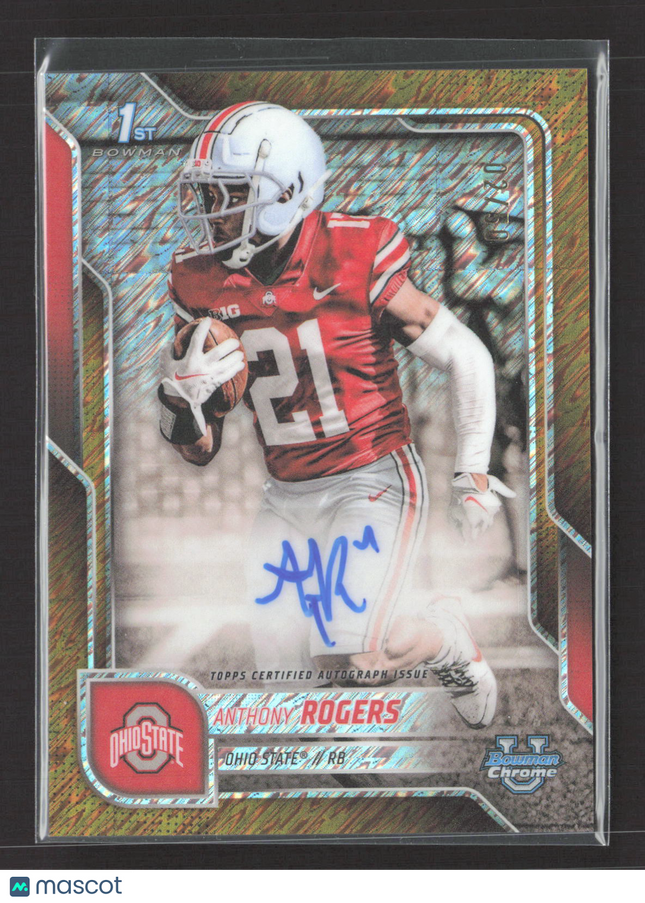 2025 Bowman University Chrome Anthony Rogers #BCA-AR Gold Shimmer /50 1st Auto