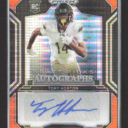 2025 Panini Prizm Draft Picks Tory Horton #DPA-THN Orange RC 09/75 Auto
