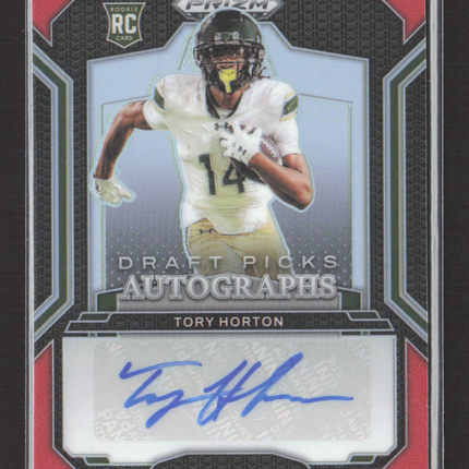 2025 Panini Prizm Draft Picks Tory Horton #DPA-THN Red RC 328/399 Auto