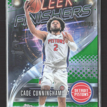 2025 Topps Chrome Sleek Finishers Cade Cunningham #SF-14 Green 78/99