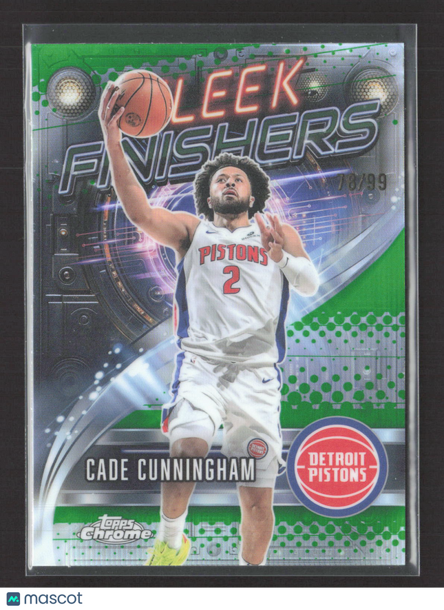 2025 Topps Chrome Sleek Finishers Cade Cunningham #SF-14 Green 78/99