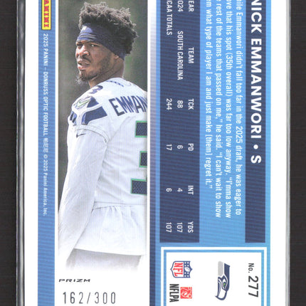 2025 Panini Donruss Optic Prizm Nick Emmanwori #277 162/300 Wave